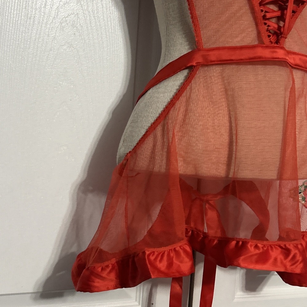 Victoria's Secret Very Sexy Wicked Unlined Floral Embroidery Red Medium - Picture 3 of 12
